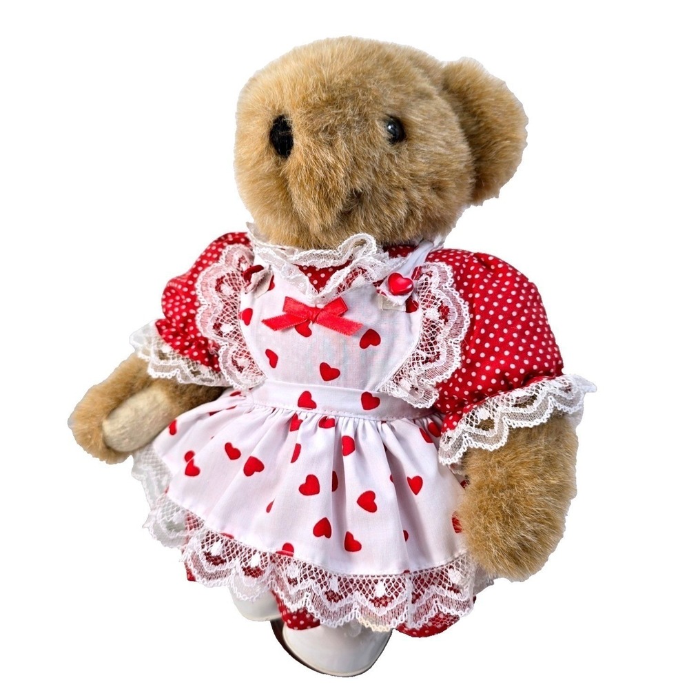 Vtg 1992 Tender Heart‎ Treasures 11.5" Jointed Bear Valentine Outfit w/ Shoes